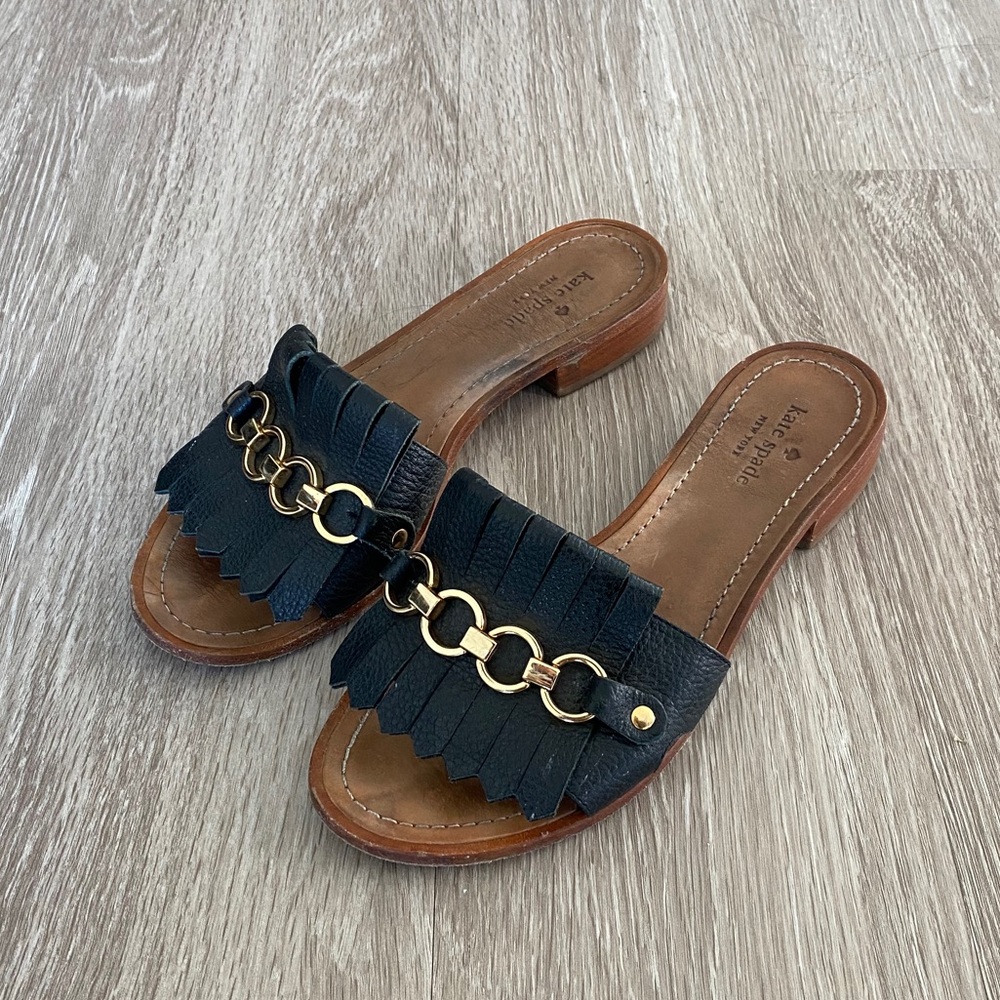 KATE SPADE Brie Fringe black sandals